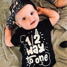 Half Birthday Boy Half Birthday Outfit Half Way To One Half Birthday Shirt 6 Month Birthday Baby Boy Birthday Black And White Half Birthday Shirt Half Birthday Baby Boy Boys Birthday Outfits