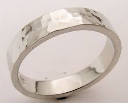 Hand Made And Hammer Forged Textured 10 Iridium Platinum Mans Wedding Band Custom Jewelry Handmade Jewelry Stores