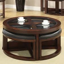 Cm4321c Crystal Cove Ii Dark Walnut Wood Finish Coffee Glass Top Table W Wedge Shaped Ottomans Coffee Table With Stools Coffee Table Coffee Table With Seating
