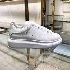 Alexander Mcqueen White Sneakers Unisex Woman Man Couple Shoes
