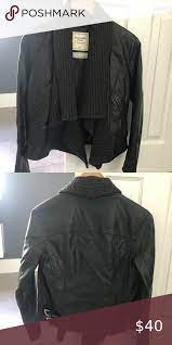 Abercrombie Vegan Leather Jacket W Sweater Collar Vegan Leather Jacket Leather Jacket Abercrombie And Fitch Jackets