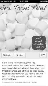 Please Make Me Better For Christmas Marshmallows For Sore Throat Worth A Try Sick Remedies Health Remedies Cold Remedies