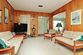 1956 Time Capsule Ranch House Original Owner Mid Century Modern Glenbrook Houston Home Mcm Living Room Wood Paneling Living Room Living Room Panelling