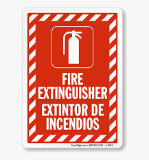 Vector symbol for fire extinguisher. Bilingual Fire Extinguisher Sign Fire Extinguisher Safety In Spanish Free Transparent Png Download Pngkey