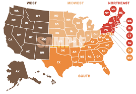 Go directly to a state below by clicking jump links Free Regional U S Map Free U S Map With Colored Regions