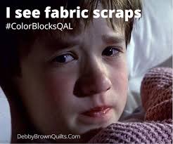 Color Block quilts: turning leftovers into legends.⁠ ⁠ This Little Pink  Houses Quilt is made from scrap 16-patch blocks (Color Blocks) plus  background and border fabrics. I free-motion machine quilted this with