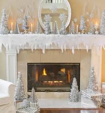 42 Elegant Decorating Ideas For White Christmas Godiygo Com Christmas Mantle Decor Christmas Fireplace Christmas Mantle