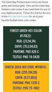Color Scheme For The Green Bay Packers