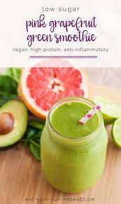 Low Sugar Pink Grapefruit Green Smoothie - My Fresh Perspective Recipe Dairy Free Smoothies Dairy Free Smoothies Recipes Grapefruit Smoothie
