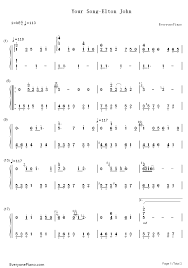 Free Your Song Elton John Piano Sheet Music Download Print Free Your Song Elton John Piano Chords Music Your Song Elton John Song Notes Piano Chords Music