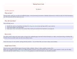 • each source card is assigned a letter that will be used in creating your note cards. Making Source Cards What Are They Tip Sheet 4