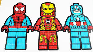 Lego city filmpjes kleurplaat kleurplaat vor kinderen with lego. Lego Spiderman Iron Man Captain America Lego Coloring Videos Superheroes Coloring Book 2018 Youtube