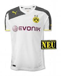 The kit features a gradient hoop pattern on the front, with the back and sleeves monochrome. Borussia Dortmund Kit History Football Kit Archive