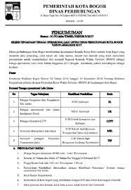Lowongan kerja hotel di web ini kami susun berdasarkan beberapa kategori yaitu department, location dan position. Rekrutmen Tenaga Kontrak Dinas Perhubungan Kota Bogor Tahun 2017 Info Lowongan Kerja Terbaru Info Lowongan Kerja