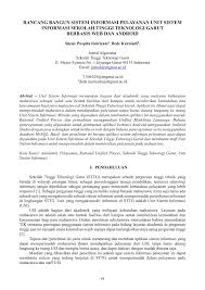 Jurnal sisfokom, volume 04, nomor 02 didik di smp santa theresia pangkalpinang berbasis android. Pdf Rancang Bangun Sistem Informasi Pelayanan Unit Sistem Informasi Sekolah Tinggi Teknologi Garut Berbasis Web Dan Android