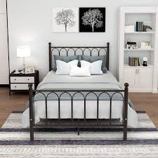 When its time to go to sleep, you want a bed that is comfortable and secure in order to feel rested in the morning. Double Metal Bed Frame Platform With Headboard And Footboard Heavy Duty Mattress Foundation Bronze Storage Beds Frames Bases Home Kitchen Cate Org