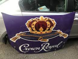 Crown royal offers a large array of whiskies varied by the specific blend of whiskies, aging processes, rarity of blend components, and flavors. Crown Royal Nascar Metal Hood Race Used 360