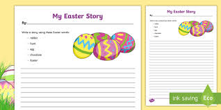 Use these writing prompts to work on creative writing and fine motor skills. My Easter Story Writing Worksheet Worksheet Teacher Made