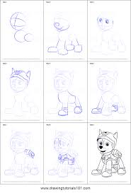 How To Draw Super Spy Chase From Paw Patrol Printable Drawing Sheet By Drawingtutorials101 Com Paw Drawing Drawing Sheet Easy Drawings