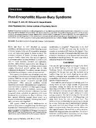 Kluver Bucy Syndrome Research Papers Academia Edu