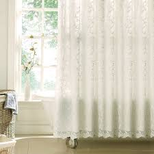 Anti Fungal Mould Vintage Traditional Shabby Chic Lace Net Lined Shower Curtain Lace Shower Curtains Curtains Shabby Chic Bathroom