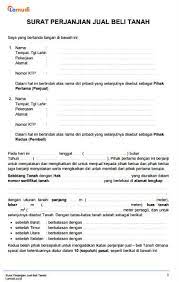 Yang bertanda tangan dibawah ini, saya : Contoh Surat Perjanjian Jual Beli Tanah Pdf Doc Lamudi