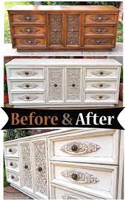 Distressed Off White Ornate Dresser Before After Vintage Bedroom Furniture White Distressed Furniture Ornate Bedroom