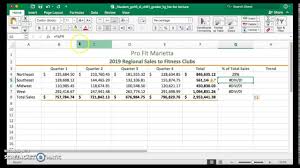 Excel 2016 Calculating Percent Of Whole Using Absolute References Youtube