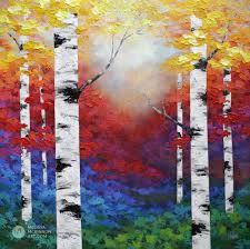 Birch Trees In Fall Paintings Fall Aspen Birch Tree Paintings Prints Melissa Mckinnon Artist Abstract Landscape Art Abstract Art Landscape Birch Tree Painting Landscape Paintings