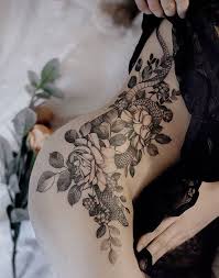 Flower And Snake Tattoo On The Side Hip Tattoos Women Tattoos Side Hip Tattoos