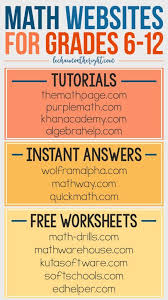 Free Math Websites For Grades 6 12 Great For Homeschool Math Stem Education Learnmathforadults Math Websites Free Math Websites High School Math