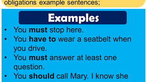 And this is how we express prohibition and lack of obligation: Modal Verbs Of Obligation Lessons For English