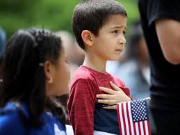 It was given publicity through the official program of the national public schools celebration of columbus day in 1892. Separated Children Are Being Forced To Site The Pledge Of Allegiance