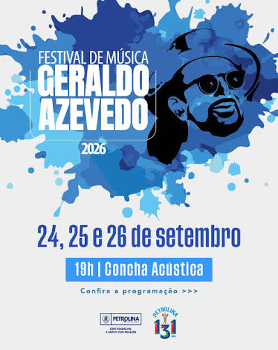 Nos dias 24, 25 e 26 de setembro venha curtir com a Prefs o Festival de Música Geraldo Azevedo 🎶 Além do concurso de músicas autorais, com inscrições abertas até sexta (4),