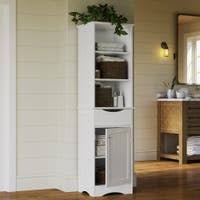 Bathroom tower cabinets are bathroom storage solutions designed to keep linens, towels, and toiletry items organized. Linen Tower Bathroom Cabinets Online At Overstock Com