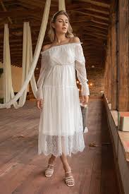 Dantel Kat Yaka Tul Elbise Beyaz Elbise The Dress Dantel
