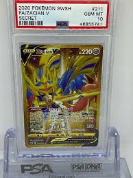 We sell sealed products, booster boxes, booster packs, singles, sleeves and collectors items for pokemon singles. 2020 Pokemon Sword Shield Zacian V 211 Secret Psa 10 Ebay