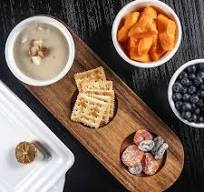 Custom Logo PLA Chips And Dip Serving Platter With Bamboo Wooden Tray