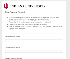 So you are entitled to a cash refund but that. Stop Payment Request Bursar Refunds Iu Bloomington Iu Kokomo Iu East Iu Southeast Iu Northwest One Iu