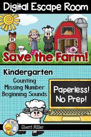 Math And Ela Digital Escape Room Save The Farm Distance Learning Kindergarten Counting Kindergarten Technology Lessons
