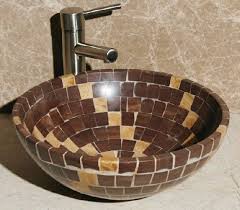 mosaic stone vessel sinks rustic sinks