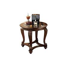 Ashley Furniture Signature Design Norcastle End Table Traditional Vintage Style Round Dark Brown Review Dark Brown Table End Tables Table