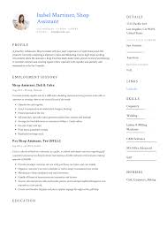 You would probably like to see professional skills, certifications, awards, memberships, education, and accomplishments outlined in a. Shop Assistant Resume Example Writing Guide Pdf Samples 2020