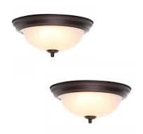 Commercial Electric 11 in. 100-Watt Equivalent Oil-Rubbed Bronze Integrated  LED Flush Mount with Frosted Glass Shade (2-Pack) HQV8011L/ORB - The Home  ...