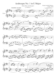 Check spelling or type a new query. Arabesque L 66 No 1 In E Major Sheet Music For Piano Solo Musescore Com