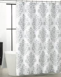 Tahari Luxurious Grey White Damask Medallion Fabric Shower Curtain Tahari Http Www Ama Gray Shower Curtains Fabric Shower Curtains Bathroom Shower Curtains