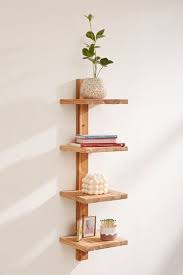 Simple Floating Wood Wall Shelf Urban Outfitters In 2020 Wood Wall Shelf Geometric Shelves Wood Shelves