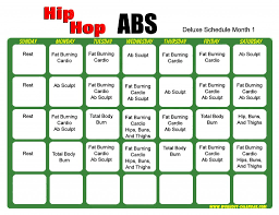 Hip Hop Abs Schedule Deluxe Month 1 Workout Calendar Hip
