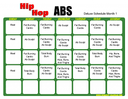 hip hop abs schedule deluxe month 1 workout calendar hip