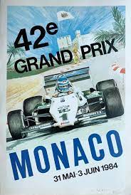 42e Grand Prix Monaco 31 Mai 3 Juin 1984 Vintage Racing Poster Monaco Grand Prix Posters Grand Prix Posters